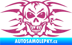 Samolepka Skeleton - lebka Ultra Metalic růžová