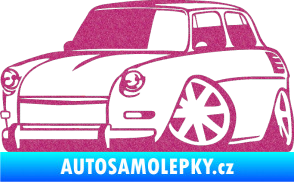 Samolepka Škoda 1000 karikatura levá Ultra Metalic růžová
