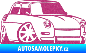 Samolepka Škoda 1000 karikatura pravá Ultra Metalic růžová
