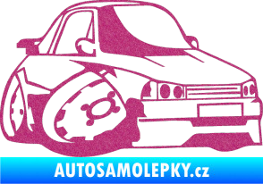 Samolepka Škoda 120 karikatura pravá Ultra Metalic růžová