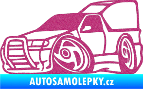 Samolepka Škoda Felicia pickup karikatura levá Ultra Metalic růžová