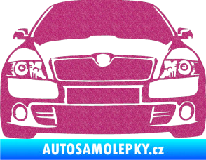 Samolepka Škoda Octavia 2 karikatura  Ultra Metalic růžová