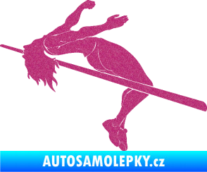 Samolepka Skok do výšky 001 levá atletika Ultra Metalic růžová