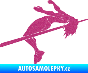 Samolepka Skok do výšky 001 pravá atletika Ultra Metalic růžová