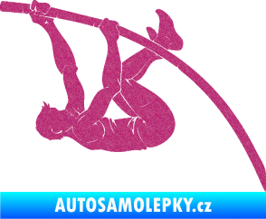 Samolepka Skok o tyči 001 levá atletika Ultra Metalic růžová