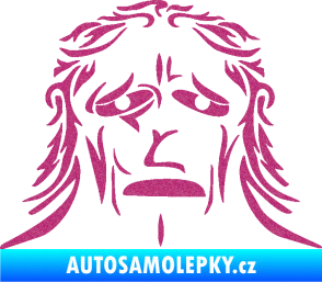 Samolepka Sněžný muž Ultra Metalic růžová