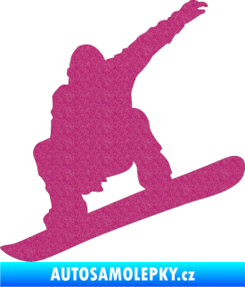 Samolepka Snowboard 021 levá Ultra Metalic růžová
