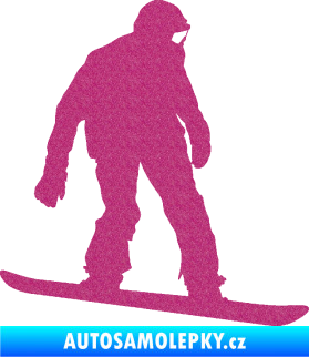 Samolepka Snowboard 027 pravá Ultra Metalic růžová