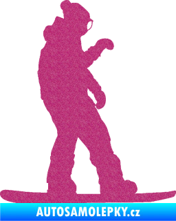 Samolepka Snowboard 028 pravá Ultra Metalic růžová