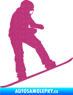 Samolepka Snowboard 030 pravá Ultra Metalic růžová
