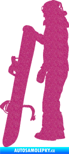 Samolepka Snowboard 032 levá Ultra Metalic růžová