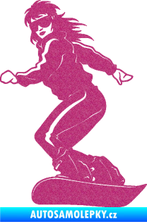 Samolepka Snowboard 036 levá Ultra Metalic růžová