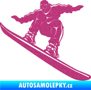 Samolepka Snowboard 038 levá Ultra Metalic růžová