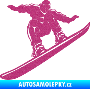 Samolepka Snowboard 038 pravá Ultra Metalic růžová