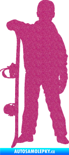 Samolepka Snowboard 039 levá Ultra Metalic růžová