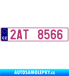 Samolepka SPZ s EU neodrazkový podklad Ultra Metalic růžová