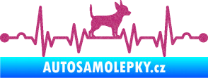 Samolepka Srdeční tep 006 pravá čivava Ultra Metalic růžová