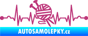 Samolepka Srdeční tep 016 pravá pletení Ultra Metalic růžová