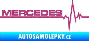 Samolepka Srdeční tep 035 levá mercedes Ultra Metalic růžová