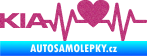 Samolepka Srdeční tep 048 levá Kia Ultra Metalic růžová