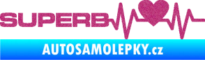 Samolepka Srdeční tep 072 levá Superb Ultra Metalic růžová