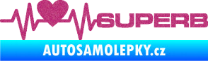 Samolepka Srdeční tep 072 pravá Superb Ultra Metalic růžová