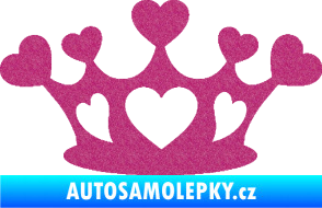 Samolepka Srdíčka korunka Ultra Metalic růžová