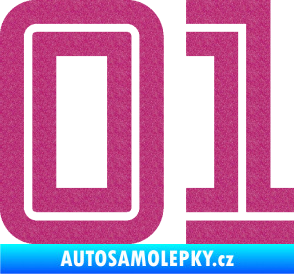 Samolepka Startovní číslo 01 typ 7 Ultra Metalic růžová