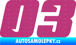 Samolepka Startovní číslo 03 typ 6 Ultra Metalic růžová