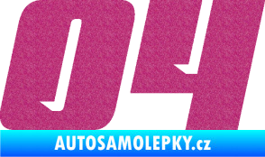 Samolepka Startovní číslo 04 typ 6 Ultra Metalic růžová