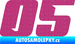 Samolepka Startovní číslo 05 typ 6 Ultra Metalic růžová