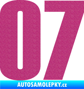 Samolepka Startovní číslo 07 typ 2   Ultra Metalic růžová