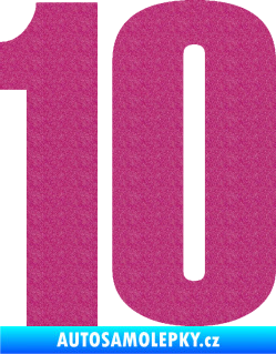 Samolepka Startovní číslo 10 typ 2    Ultra Metalic růžová