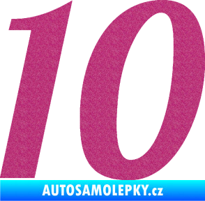 Samolepka Startovní číslo 10 typ 3 Ultra Metalic růžová