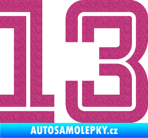 Samolepka Startovní číslo 13 typ 7 Ultra Metalic růžová