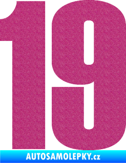Samolepka Startovní číslo 19 typ 2      Ultra Metalic růžová