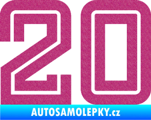 Samolepka Startovní číslo 20 typ 7 Ultra Metalic růžová