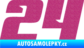 Samolepka Startovní číslo 24 typ 6 Ultra Metalic růžová