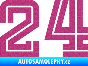 Samolepka Startovní číslo 24 typ 7 Ultra Metalic růžová