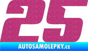 Samolepka Startovní číslo 25 typ 6 Ultra Metalic růžová