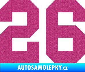 Samolepka Startovní číslo 26 Ultra Metalic růžová
