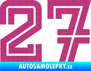 Samolepka Startovní číslo 27 typ 7 Ultra Metalic růžová