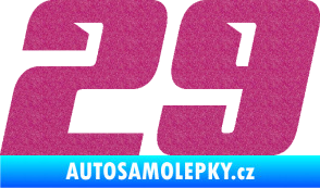 Samolepka Startovní číslo 29 typ 6 Ultra Metalic růžová