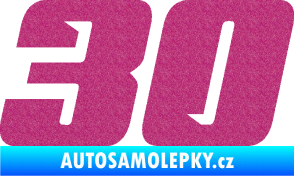 Samolepka Startovní číslo 30 typ 6 Ultra Metalic růžová