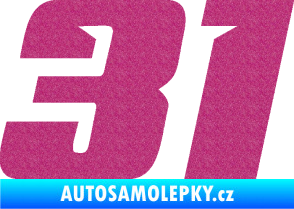 Samolepka Startovní číslo 31 typ 6 Ultra Metalic růžová