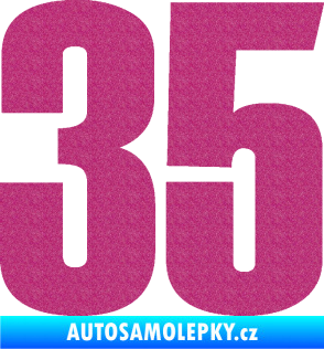 Samolepka Startovní číslo 35 typ 2  Ultra Metalic růžová