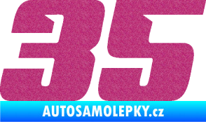 Samolepka Startovní číslo 35 typ 6 Ultra Metalic růžová