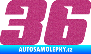 Samolepka Startovní číslo 36 typ 6 Ultra Metalic růžová