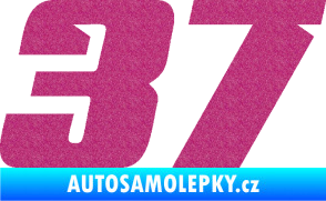 Samolepka Startovní číslo 37 typ 6 Ultra Metalic růžová