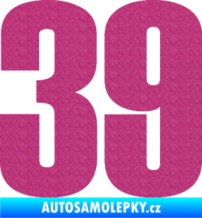 Samolepka Startovní číslo 39 typ 2      Ultra Metalic růžová